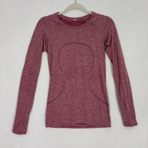 Lululemon Women's Dark Pink Swiftly Tech Long Sleeve Top Size 6 - Picture 1 of 10